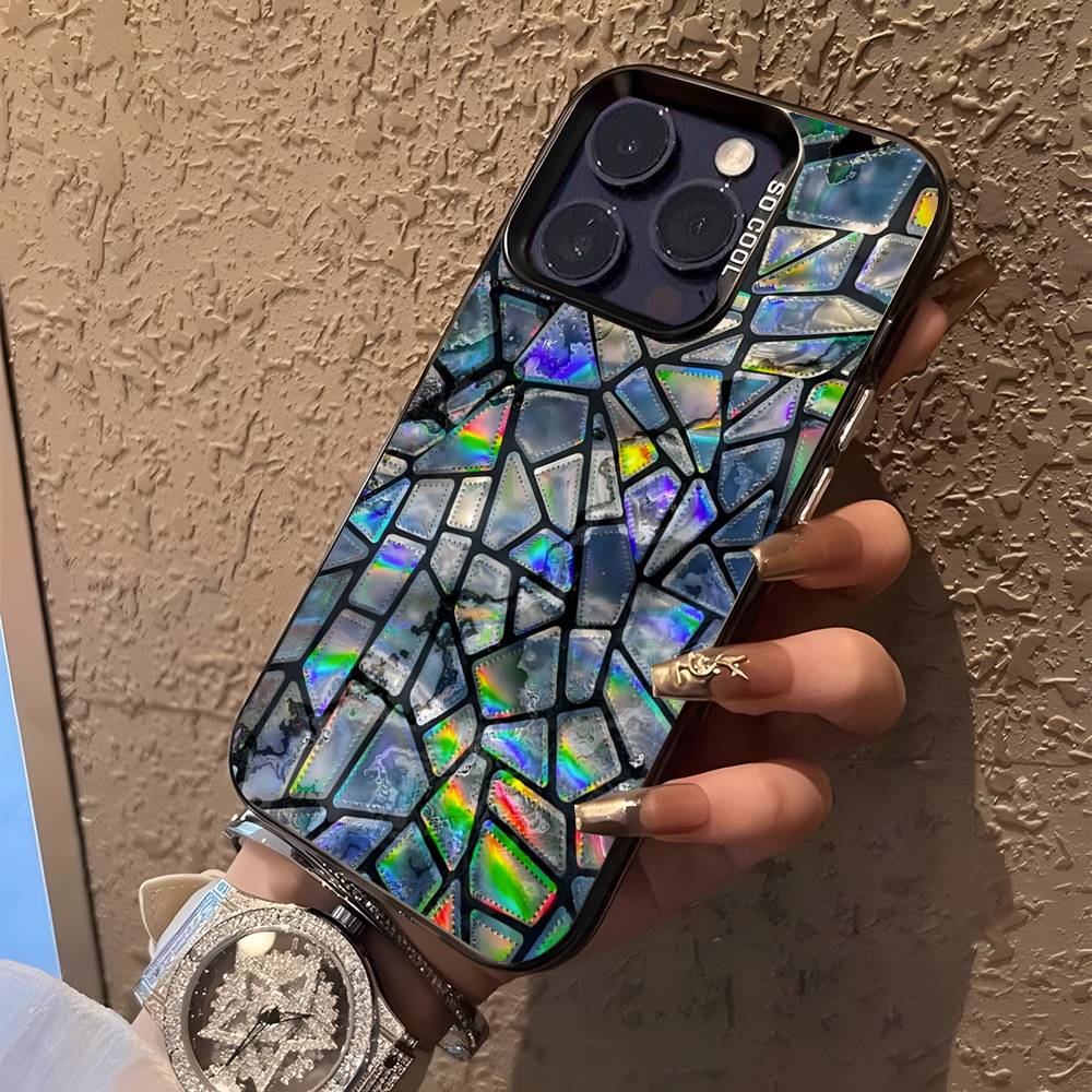 

Colorful Glass Phone Case For iPhone 17,16,15,14,13,12,11,Pro,XS,Max,Plus,Mini,SE Black Candy Matte Shockproof Cover iPhone17Promax