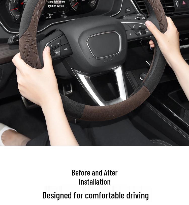 Ultra-Thin Non-Slip Suede Steering Wheel Cover for 23/24 Changan Xingka - All Seasons.