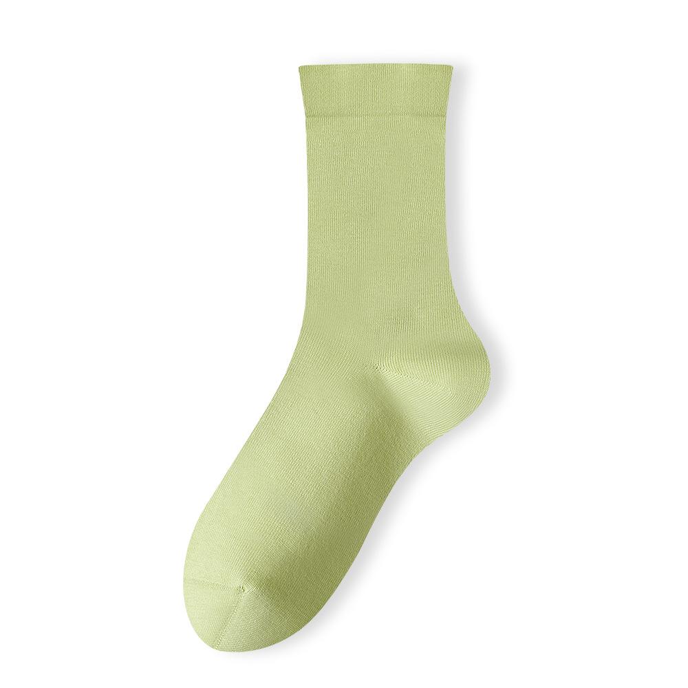 

Ladies Autumn Style Pure Cotton Antibacterial Boneless Loose Mouth Month Son Tube Socks 1 pair зелений