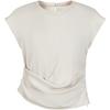 Anna Kou Relaxed Fit Twisted Waist Round Neck Top