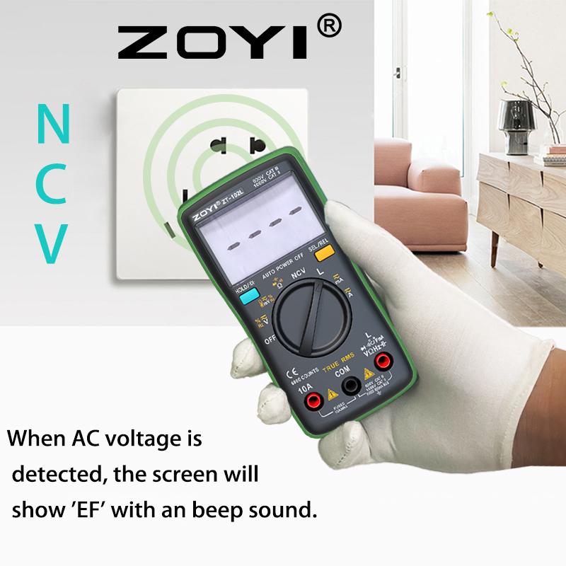 ZOYI ZT-102L automatic range inductance multimeter Compact high-precision anti-burn multimeter 60H