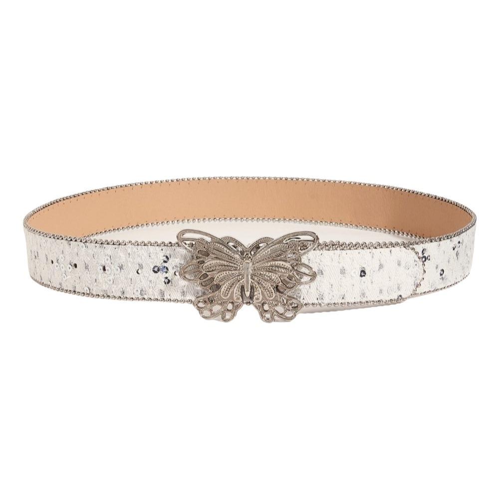 Sequins Wide Belt Y2K Denim Waistbands Simple Butterfly Belt Female/Girls