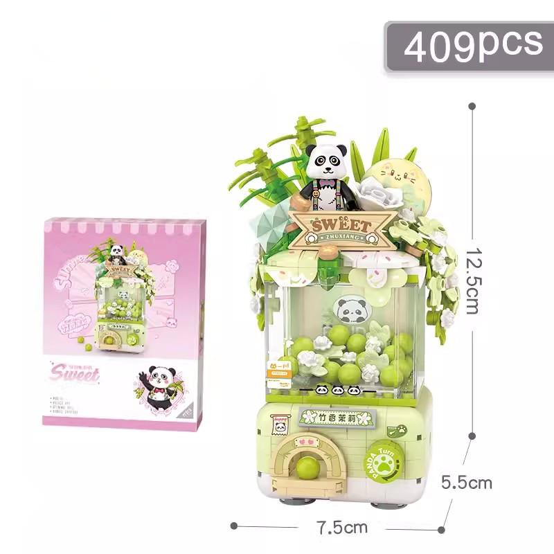 Small Blocks Panda Series Street View Food Truck Fruit/Icecream Shop Learning Build Toys Toy For Kidss For Kids Adult