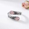 European and American Moonstone Pear-shaped Ring Female Victorian Retro Relief Bow Bosnian Style Ring