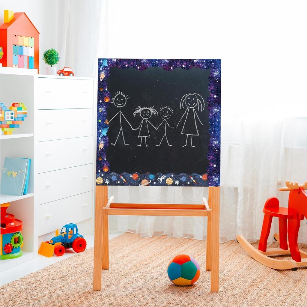 120ft Bulletin Board Borders Decorations Outer Space Classroom Decor Galaxy Star Planet Astronaut Scalloped Border Trim for Teacher School Office