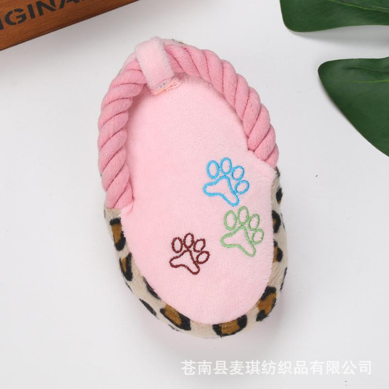 Dog Squeaky Plush Slipper Toy For Puppy Teething Interactive Pet Toy