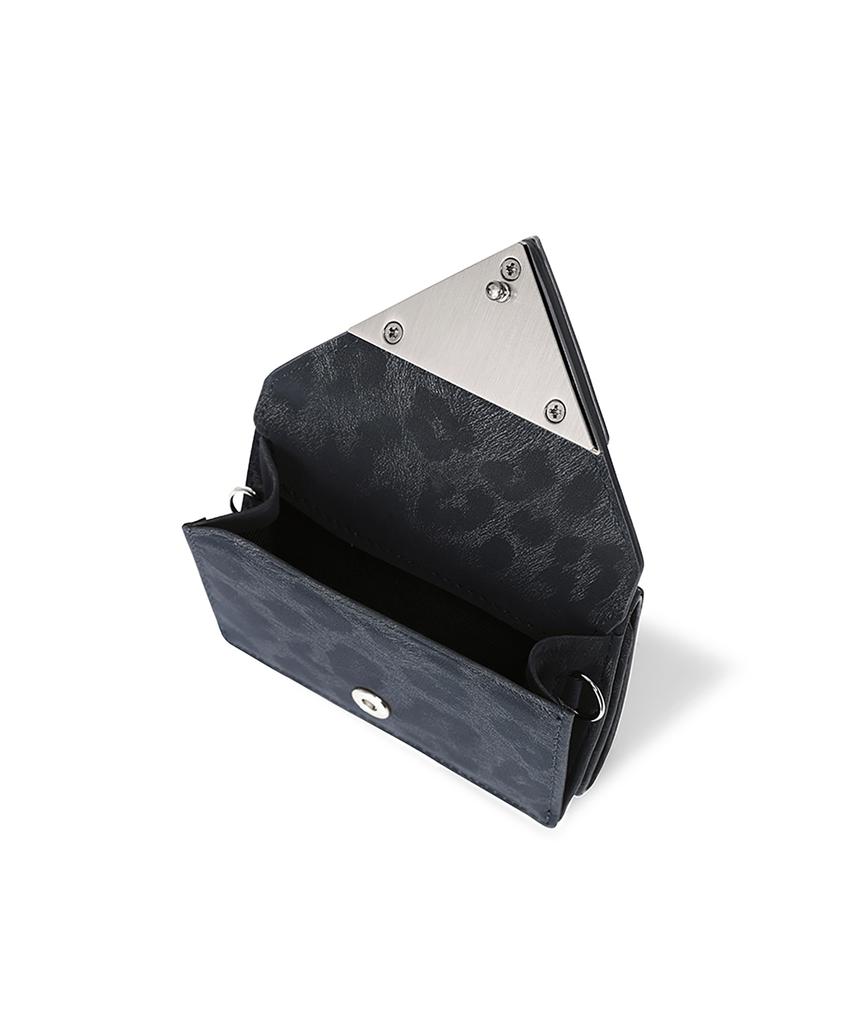 Fennec Triangle Triple Wallet - Leopard Navy
