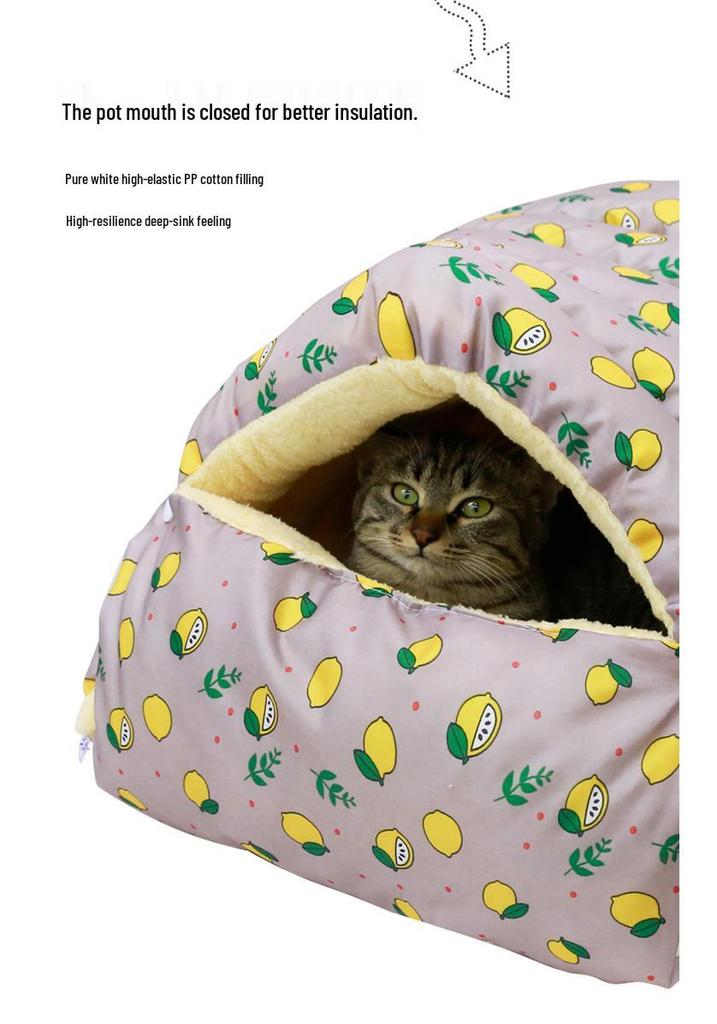 All-Season Thickened Warm Cat Bed, Anti-Cold & Moisture-Proof Oxford Cloth