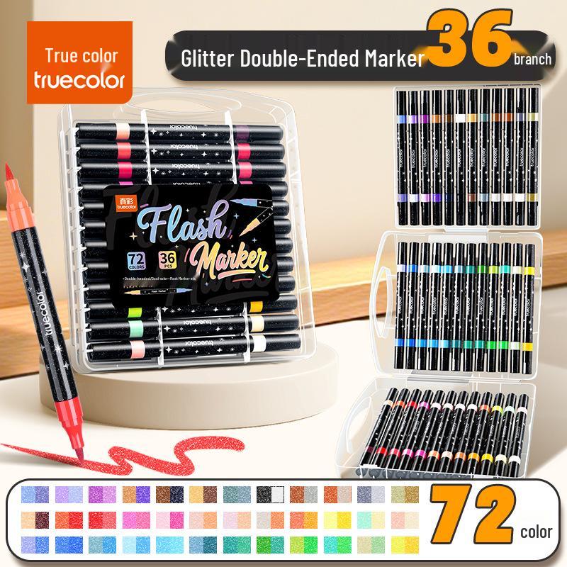 Echter Farbe Glitzer Filzstift für Grundschule & Kindergarten Kunst – Wasserbasierter Glanz.