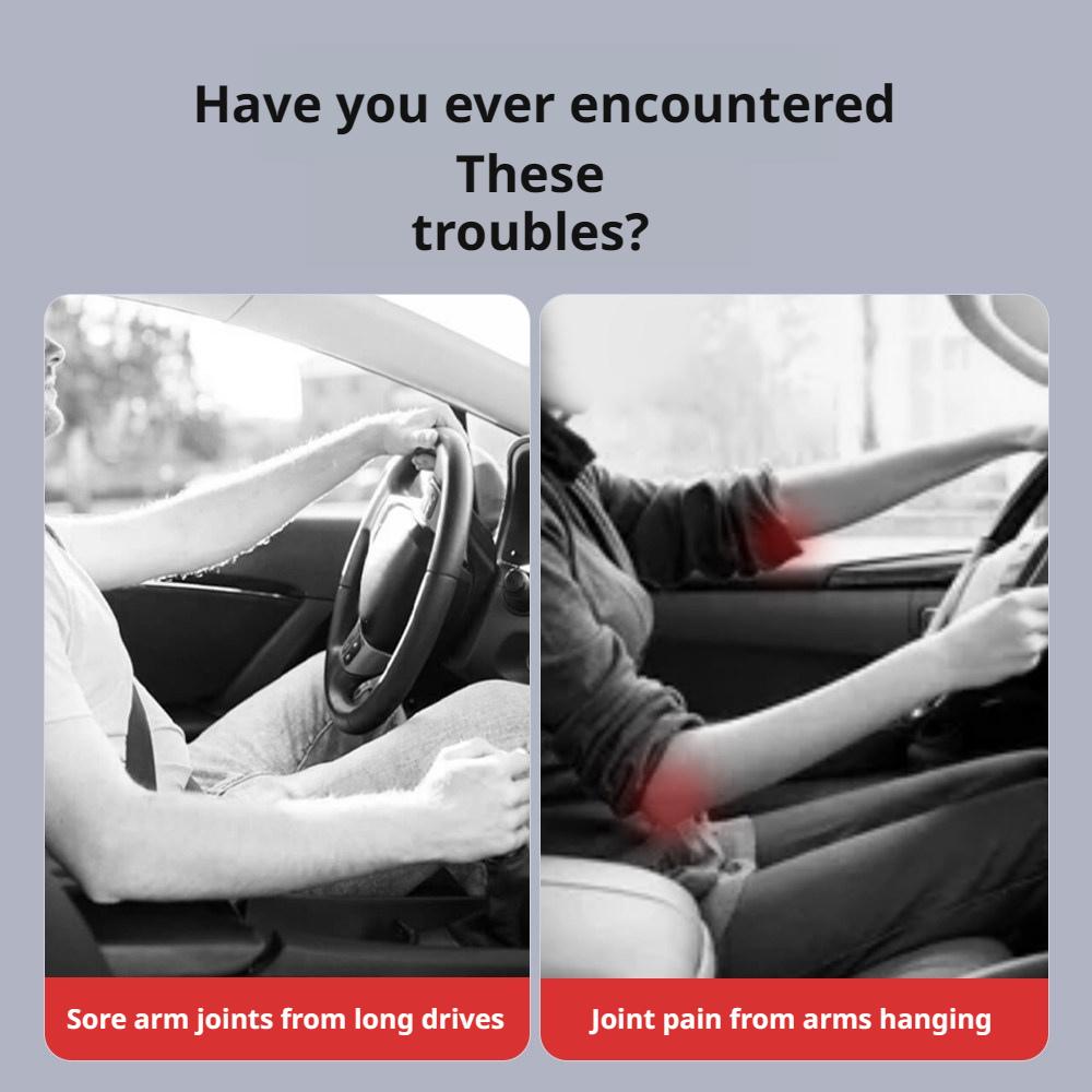 SEAMETAL Universal Car Door Armrest Pad Adjustable Height Relieve Arm Fatigue PU Leather Surface Easy Installation Car Armrest