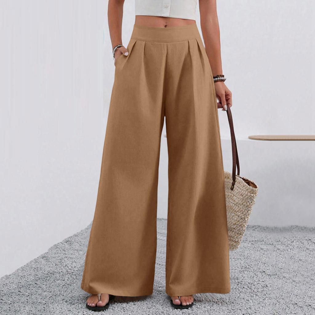 Modische Damenhose mit lockerem Schnitt, bequem, mit Taschen, hoch tailliert, vielseitig