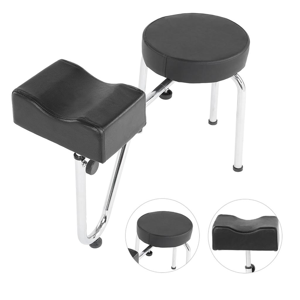   PU Leather Tattoo Leg Arm Rest Pad Pedicure Foot Stool Chair Black