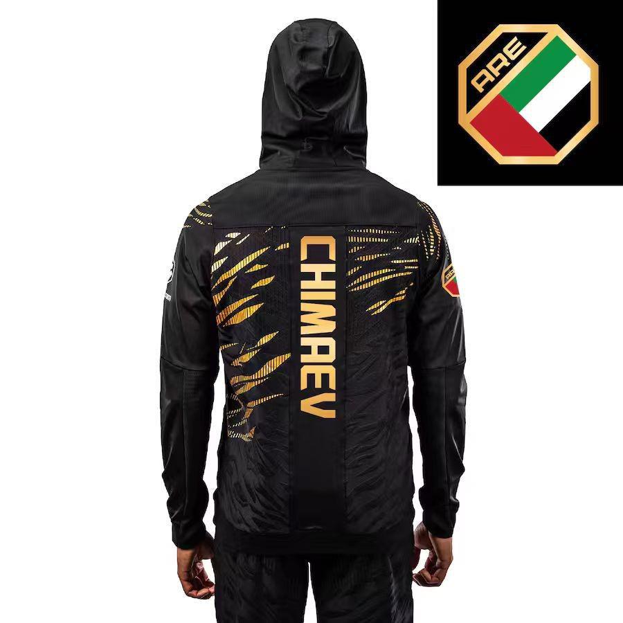 YNC 2025 Boxing Enthusiast Gold Zipper Hoodie - Unisex Casual Autumn Jacket