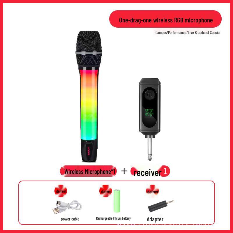 RGB Wireless Handheld Microphone for Stage, KTV, and Broadcast – Dual Connectivity