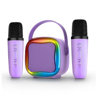 MonoKi Karaoke Set Bluetooth 5.3 Wireless Microphone 2 Units Recording Parent-Child Interactive Accompaniment RGB LED Light Home Karaoke Party