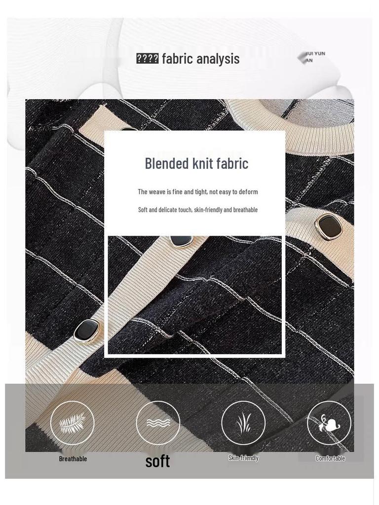 Sukienka wełniana zimowa o średniej długości: Francuski dzianinowy sweter w stylu Hepburn do warstwowania