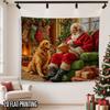 Christmas  Santa Claus Fireplace Wall Hanging Tapestry Christmas Wall Hanging Tree Wall Hanging Gorgeous Christmas Tree Fireplace Gifts