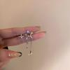 Diamond-studded Star and Moon Tassel Earrings - Elegant and Sophisticated Ear Jewelry for Women