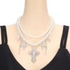 Fashionable Neck Jewelry Chic Crosses Pendant Necklace for Parties Gatherings Stylish Neckchain Accessory for Women