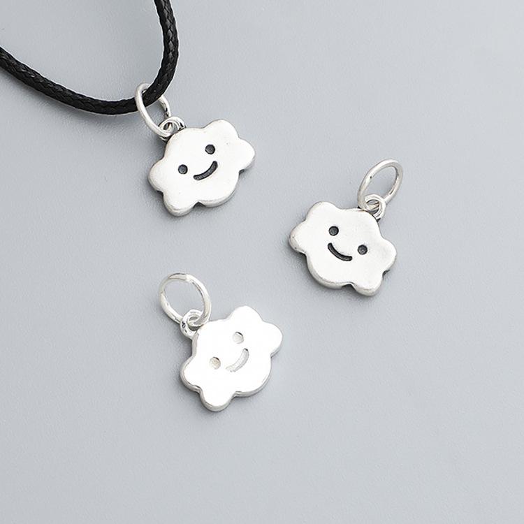 

Подвеска из стерлингового серебра 925 пробы «Смайлик», «Белое облако» для браслетов, ожерелий, шармов и ювелирных изделий, сделанных своими руками. White Plain Silver