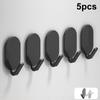 5Pcs Strong Wall Hooks Self Adhesive Key Coat Bag Hanger Hook Bathroom Kitchen Door Robe Towel Storage Rack Hook Accessories
