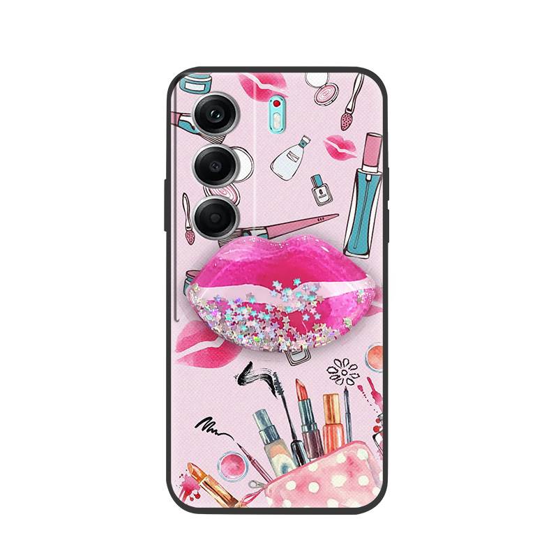Cartoon Durable Phone Case For Tecno Camon40 4G/CM5 Waterproof Back Cover Soft Case Skin feel silicone Glitter Quicksand