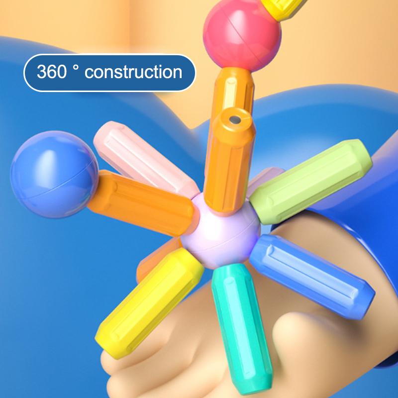 Assembled Magnetic Building Blocks Cube Set Early Education Toys Brain Development Puzzle For Baby Creative Magnetic Rod Toy