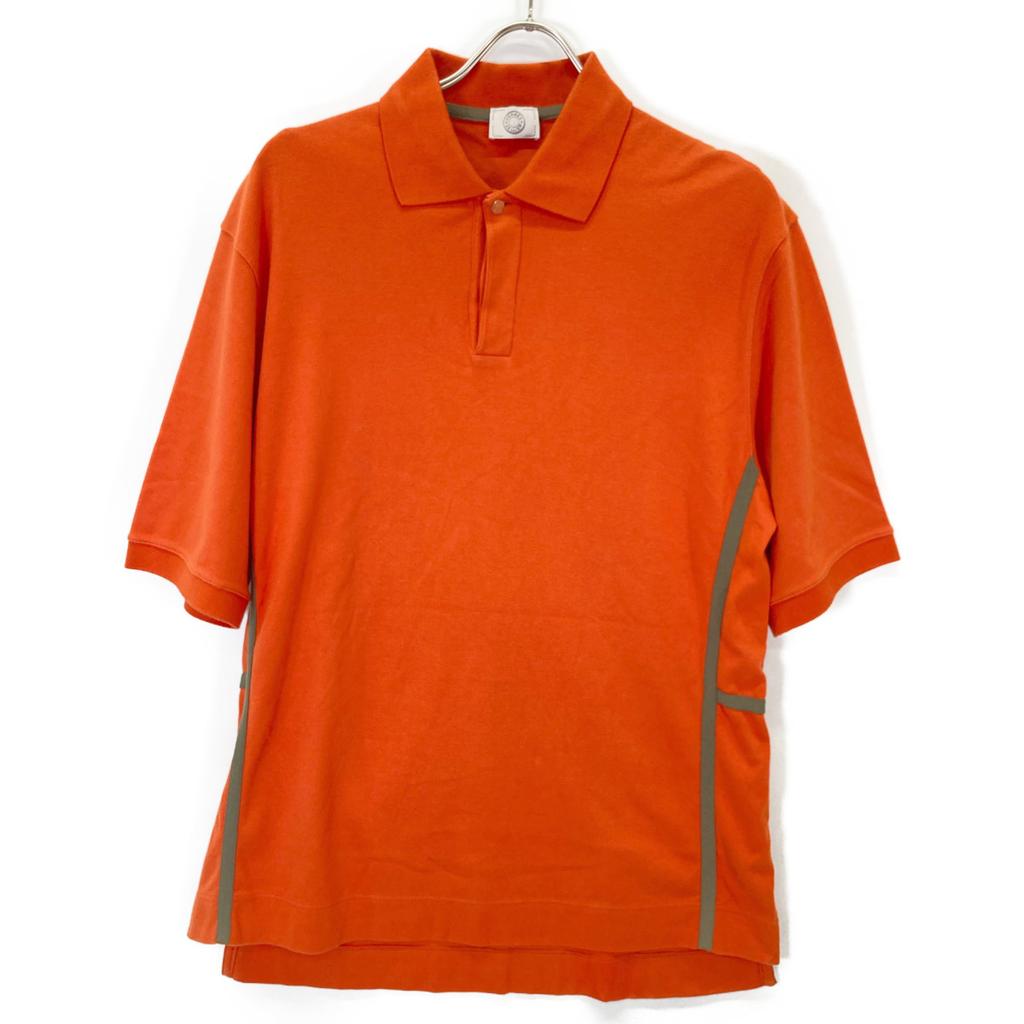 HERMES Orange cotton Serie button polo shirt tops XL OrangeUsed