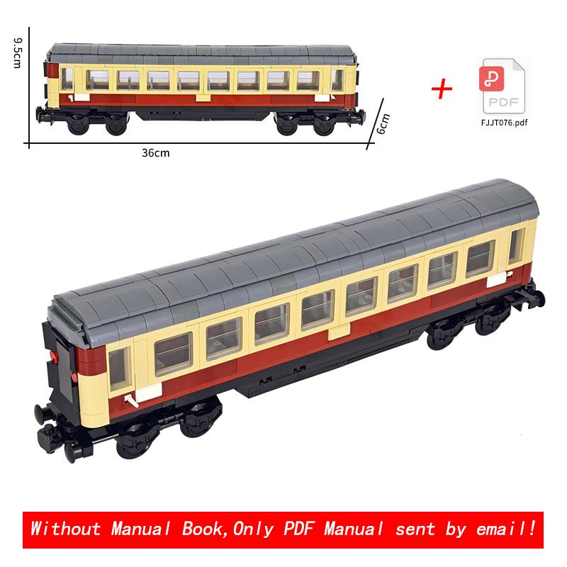 

MOC Город Креативная Идея Поезд Рейнгольд Двухэтажный Транспортный Вагон Конструктор Кирпичики Детские DIY Технические Игрушки