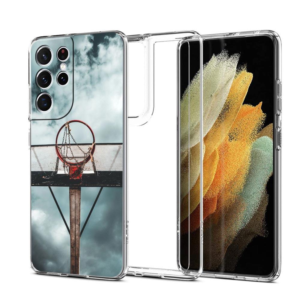 Basketball Court Sports Clear Silicone Phone Case For Samsung Galaxy S23 S22 5G S20 Ultra S21 FE 5G S10E S9 S8 S10 Plus Cover