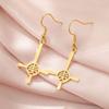 LIKGREAT Latin Cross Earrings for Women Girl Lucifer Sigil Seal Earring Stainless Steel Amulet Jewelry Gothic Punk Gift