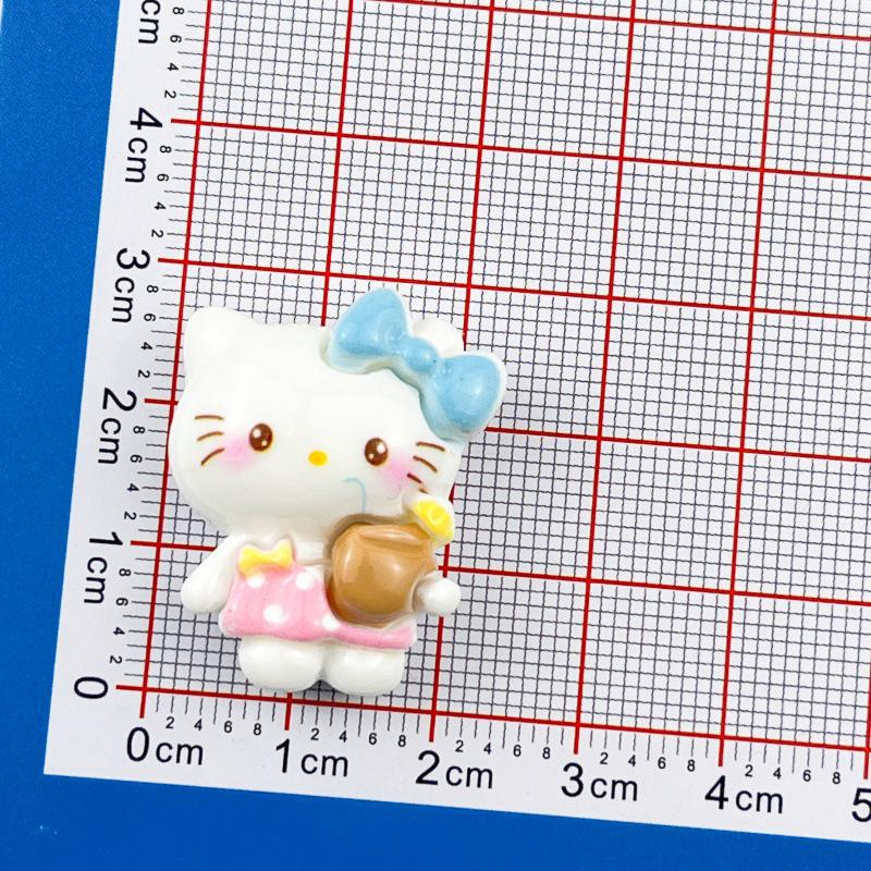 Cartoon DIY Resin Swim Ring Kitten Cream Hair Clip Keychain Pendant for Phone Case & Luggage