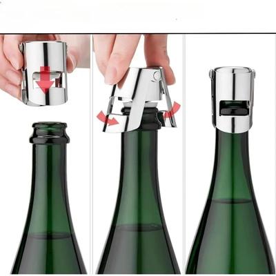 Champagne Stoppers Stainless Steel Champagne Bottle Stopper Reusable Champagne Cork Sparkling Wine Bottle Stoppers Bar Tool