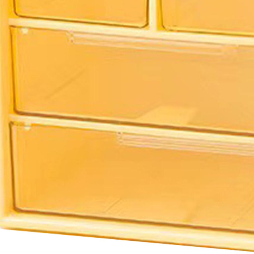 3 Layers Desktop Drawer Storage Box 6 Grids Jewelry Beauty Lens Organization Box for Small Items Yellow
