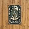 2D Flat, 2D Wall Art- 1pc, Moon Youngsters Sitting Wildly- Vintage Metal Tin Painting, Art Decoration, Easy Installation, 19.81x