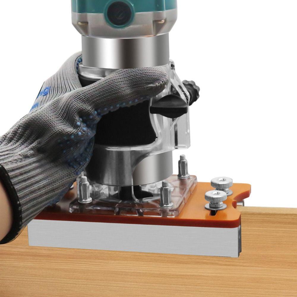 Adjustable Router Slotting Locator Woodworking Slotting Bracket 2 in 1 Router Base Furniture