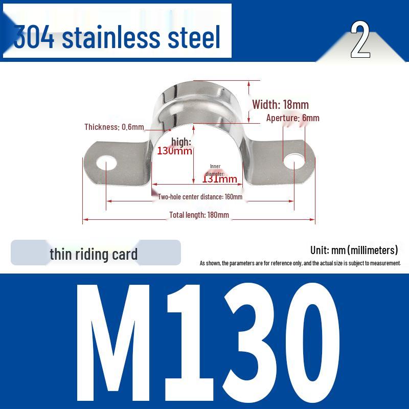 304 Stainless Steel U-Bolt Pipe Clamp Bracket - Pipe & Hose Clip Snap-on Hoop