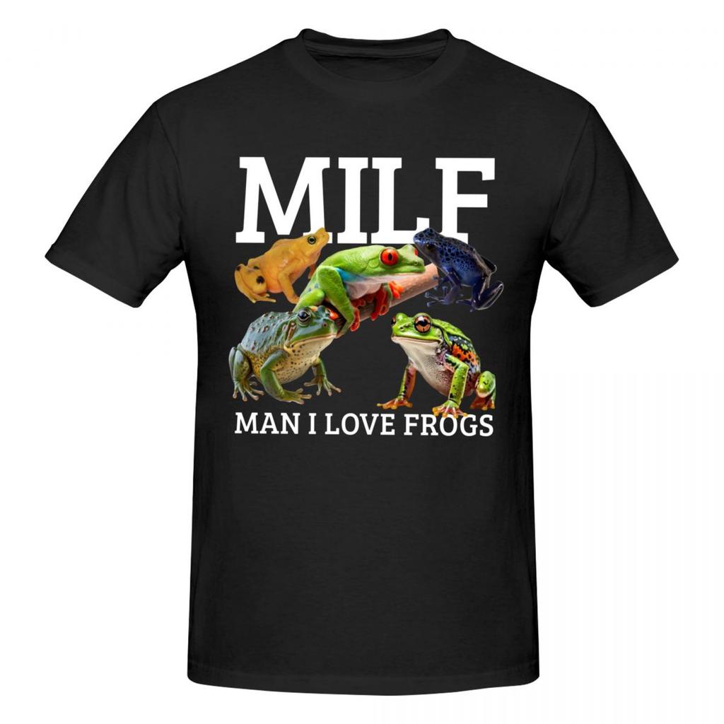 Unisex Awesome MILF Unisex I Love Frogs T Shirt Vintage Big Size Cotton Sleeve Custom Shirts