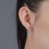Blue Water Drop Shaped Zircon Rose Gold Clip Earrings