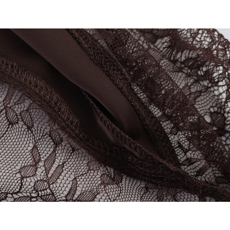 Women High Waist Lace Patchwork Irregular Midi Fashion Skirt