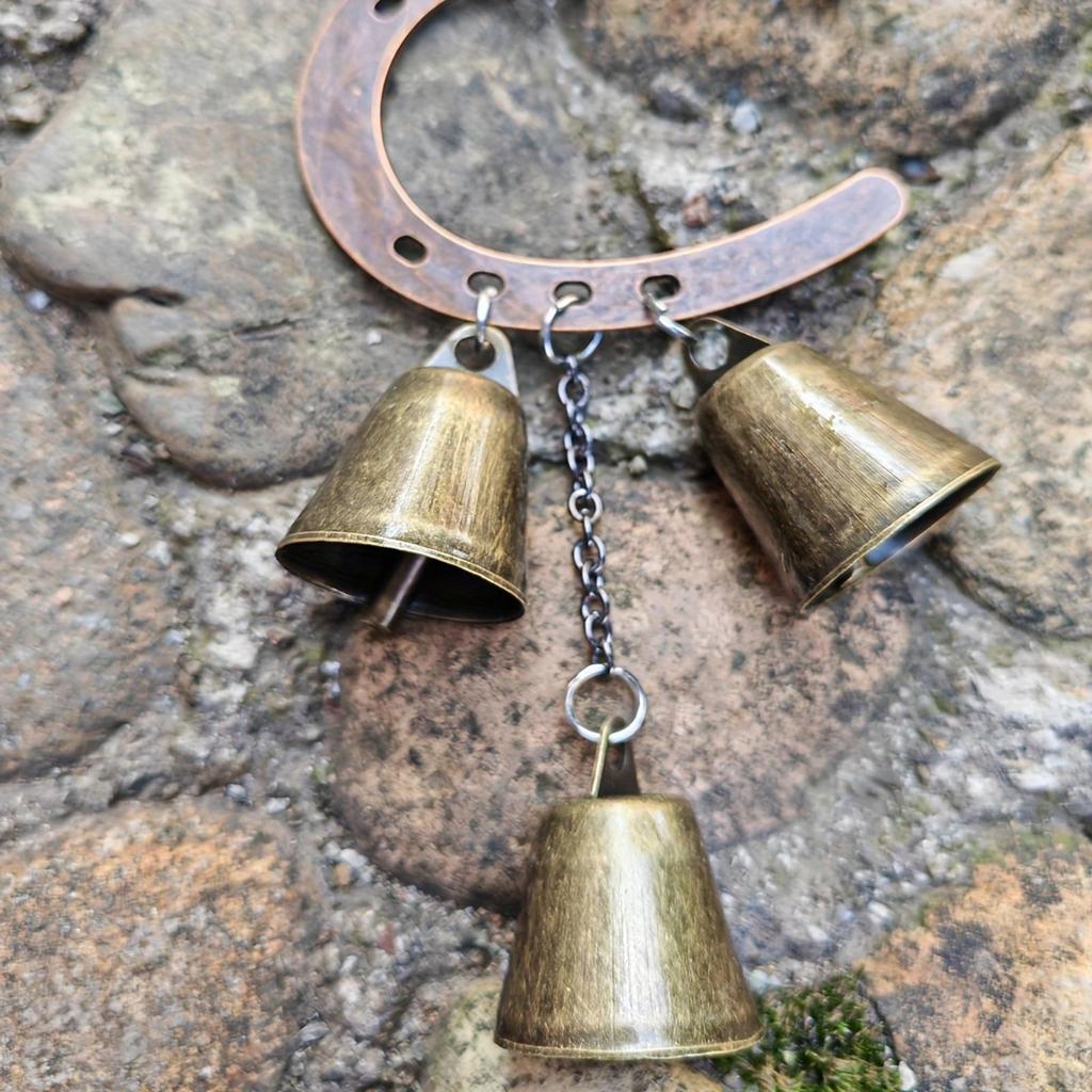 Horseshoe-shape Metal Wind Chime Alloy Anti-Rust Fade-Proof Doorbell Decoration Horseshoe Windchime Ornaments For Wall Home