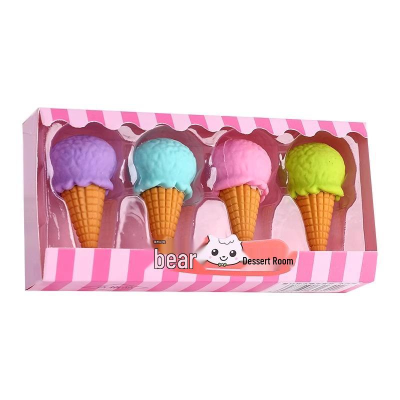 Newcomer 0.01: Set of 16 Cartoon Erasers - Creative Candy Design, Smudge-Free for Elementary Students