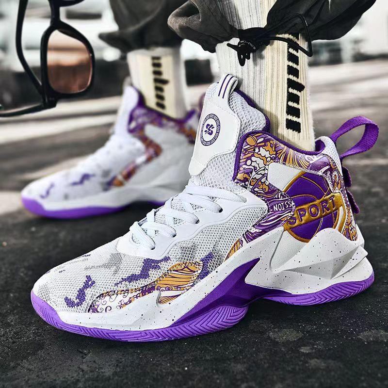 Venom Youth Basketball Shoes Friction Sound Non-slip Wear-resistant Lightweight Breathable High-top Men's Youth Mandarin Duck Sneakers