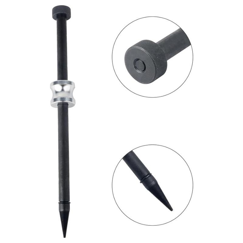 1Pcs Fuel Injector Copper Washer Removal Tool Steel Cone Thread Tip With Slide Hammer Injector Seal Puller Cars Disassembly Tool