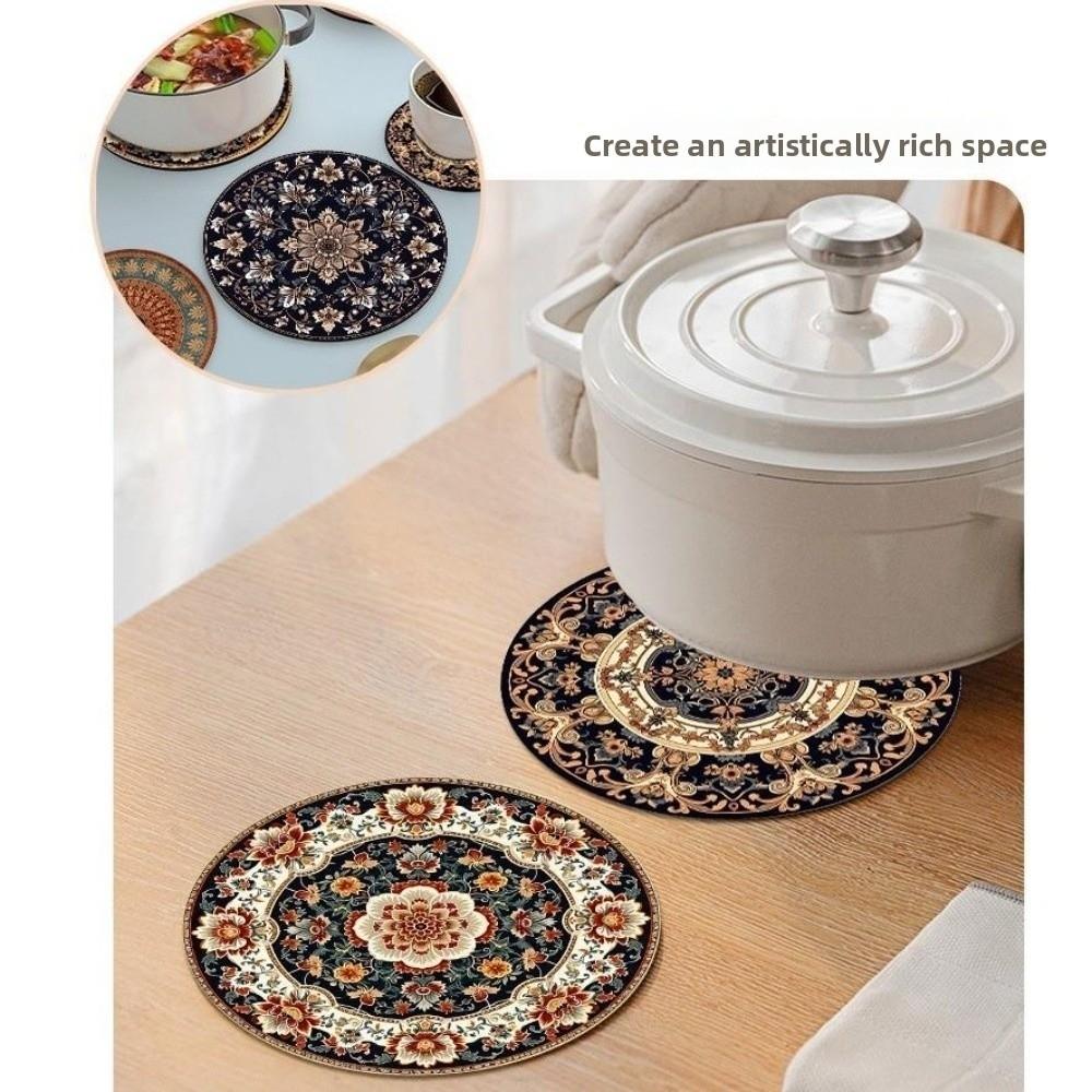 4Pcs 12/22cm Coffee Cup Mats Round Heat Resistant Mats Heat Insulating Trivets Kitchen