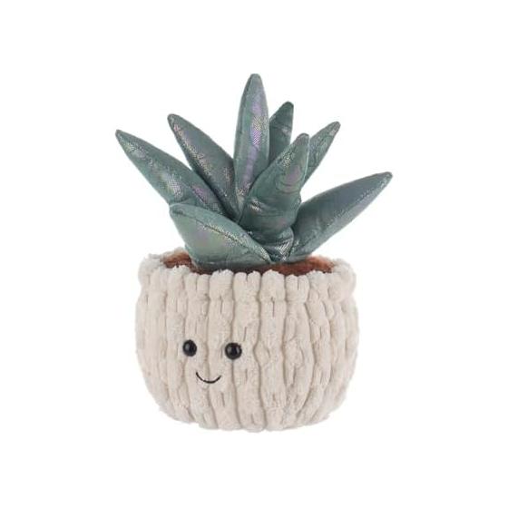Apricot Lamb Potted Aloe Plush Toy, Soft and Cute, Fluffy Potted Aloe, 21cm