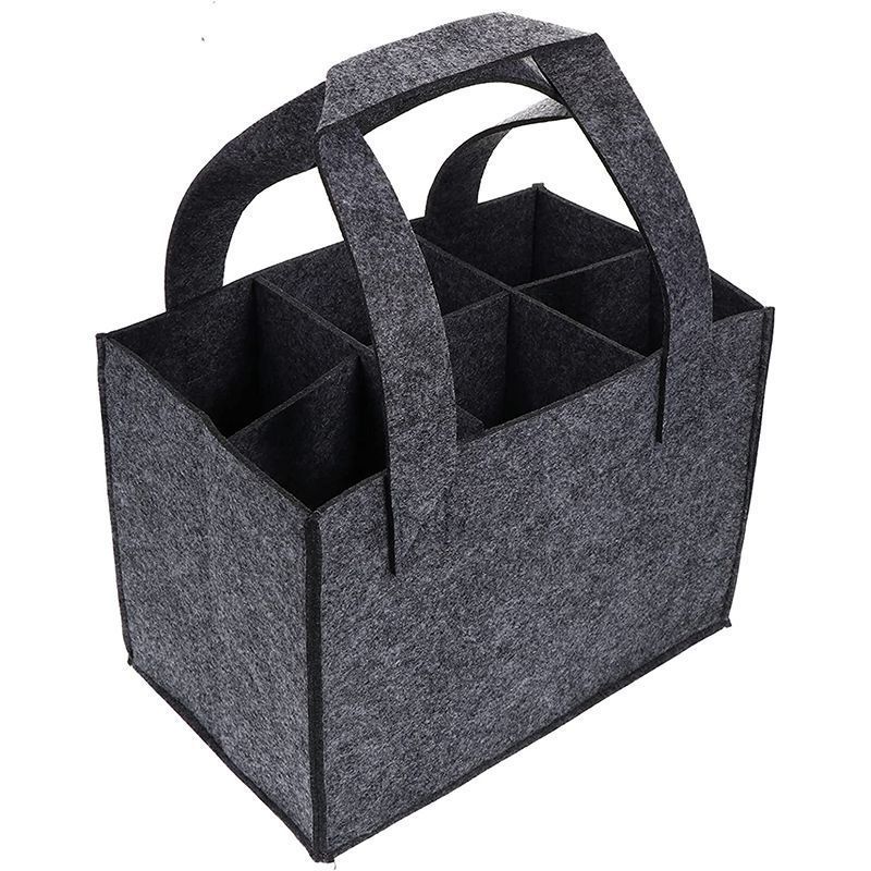 

Gift for Her/Him Wine Handheld Bag Gift Wine Bag Handheld Bag Red Wine 6-Bottle Pack Gift Bag Wine Storage сірий колір