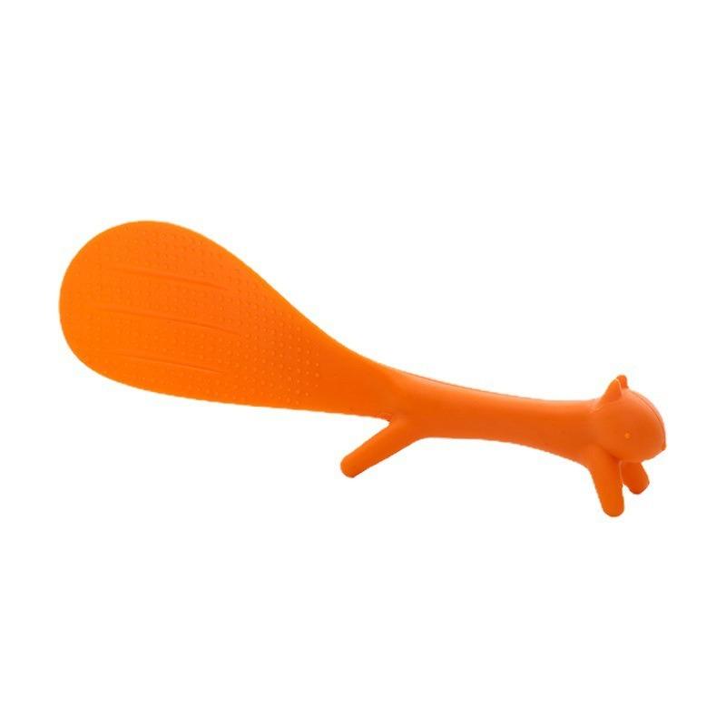 3 Colors Cartoon Squirrel Spoon Non Stick Rice Can Stand Up Paddle Ladle Lovely Meal Cooking Tools Kitchen Accessories Rice 21 5.7 оранжевый
