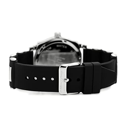 Salvatore Marra Men's Moon Phase Multi-Calendar Watch, 5 ATM Water Resistant, Business Formal, Rubber Strap, Limited Edition, White/Silver, SM22105R-S