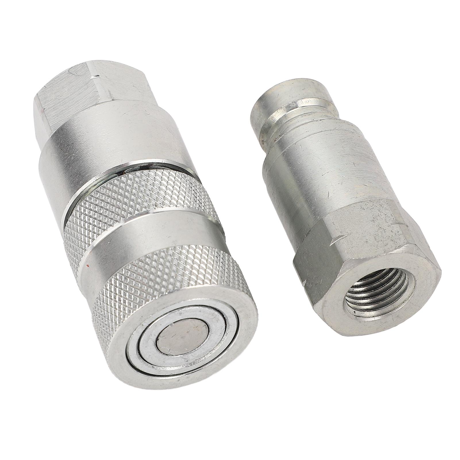 

2 шт. Гидравлические быстроразъемные муфты Плоское лицо 1/4 дюйма NPT Быстроразъемные фитинги Муфты с крышками для